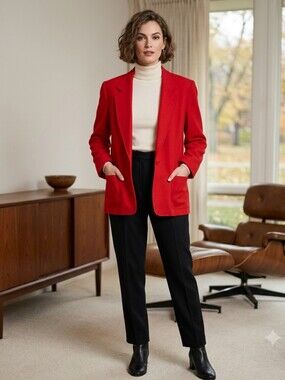 Vintage Pendleton Pure Red Wool Blazer 12